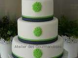 Gâteau de mariage, vert anis et bleu marine