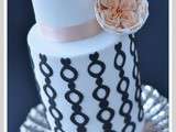 Idées ... Wedding cake noir, blanc et saumon