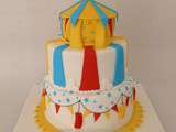 Wedding cake  cirque  en pâte à sucre