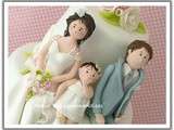 Wedding Cake , fleurs et modelages en pate à sucre