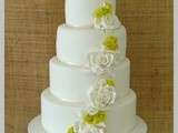Wedding cake ... roses en sucre