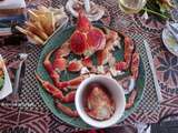 Crabe de cocotier, ou kaveu, cru et cuit