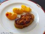 Foie gras poêlé, aux pommes et piment d’Espelette