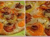 Tarte fine aux tomates, mozzarella et anchois