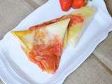 Triangles croustillants fraises, rhubarbe et miel d’eucalyptus {ma première boîte à miam de Gastronomiz}