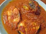 Délicieux curry de poisson, curcuma, tomate, tamarin