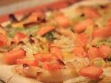 Pizza saumon et fondue de poireaux