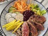 Tataki de magret de canard, nouilles soba