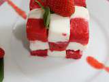 Glace au fromage blanc & Sorbet fraises-basilic façon rubik's cube. Bataille Food #36