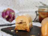 Mini-bûche caramel au beurre salé, poires & sablés breton