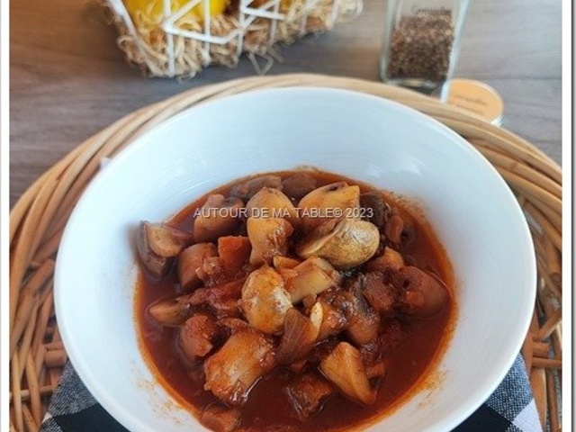 Recettes de Champignons à la grecque de Autour de ma table