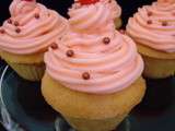 Cupcakes roses a la fraise