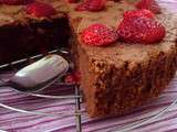 Gâteau chocolat-fraises
