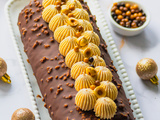 Bûche noisette chocolat et caramel