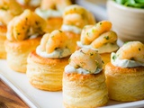 Feuilletés aux crevettes et fromage frais (vol au vent)