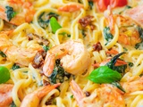 Pâtes linguine à la toscane aux crevettes