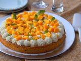 Tarte mangue passion sur sablé breton