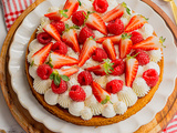 Tarte sablé breton aux fraises et framboises
