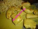 Emince de poulet marine au curry madras