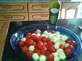 Minis mozzarellas tomates cerises huile d'olive au basilic  thiercelin  