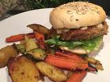 Veggie burger et patatoes de légumes