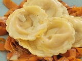 Ravioles aux tagliatelles de carottes