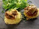 Spaghetti bolognaise en nid de poule