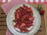 Bruschetta aux tomates cerises et fraises à la crème de vinaigre balsamique