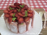 Charlotte aux fraises et biscuits roses de Reims