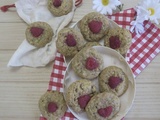 Cookies à la pistache et framboises, aux flocons d'avoine