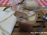 Crèmes noix de coco au coulis au chocolat, à la yaourtière