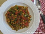 Curry de pois chiches aux petit pois et poivrons