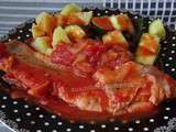 Filets de truite au coulis de tomates et légumes vapeur -light