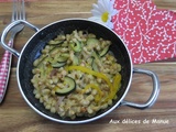 Gratin d'haricots blancs à la courgette et poivron à la cancoillotte