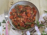 Haricots blancs et verts aux carottes et dinde, à la sauce tomate aux épices cajun -light