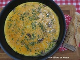 Omelette aux champignons et mimolette