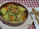 Poêlée de pommes de terre, carottes et courgette à la cancoillotte - light