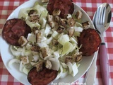 Salade d'endives au chorizo croustillant et feta