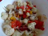 Salade de chou-fleur aux légumes et anchois