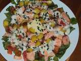 Salade au saumon grillé