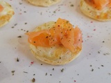 Blinis gratinés au saumon fumé