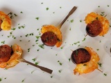 Brochettes de crevettes et chorizo