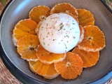 Burrata aux oranges sanguines de Menton, huile d’olive à la mandarine de Menton