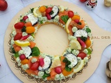 Couronne au saumon fumé, chèvre et crudités