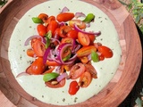 Crème de mozzarella au basilic et tomates