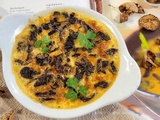 Crème safranée aux mousserons