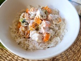 Curry doux de poulet au lait de coco et riz basmati