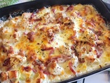 Gratin de Ravioles aux Courgettes, Poulet, Bacon et Mozzarella