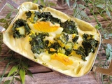 Gratin oeuf, épinard, pommes de terre à la béchamel