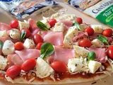 Pinsa jambon cru, tomates et mozzarella